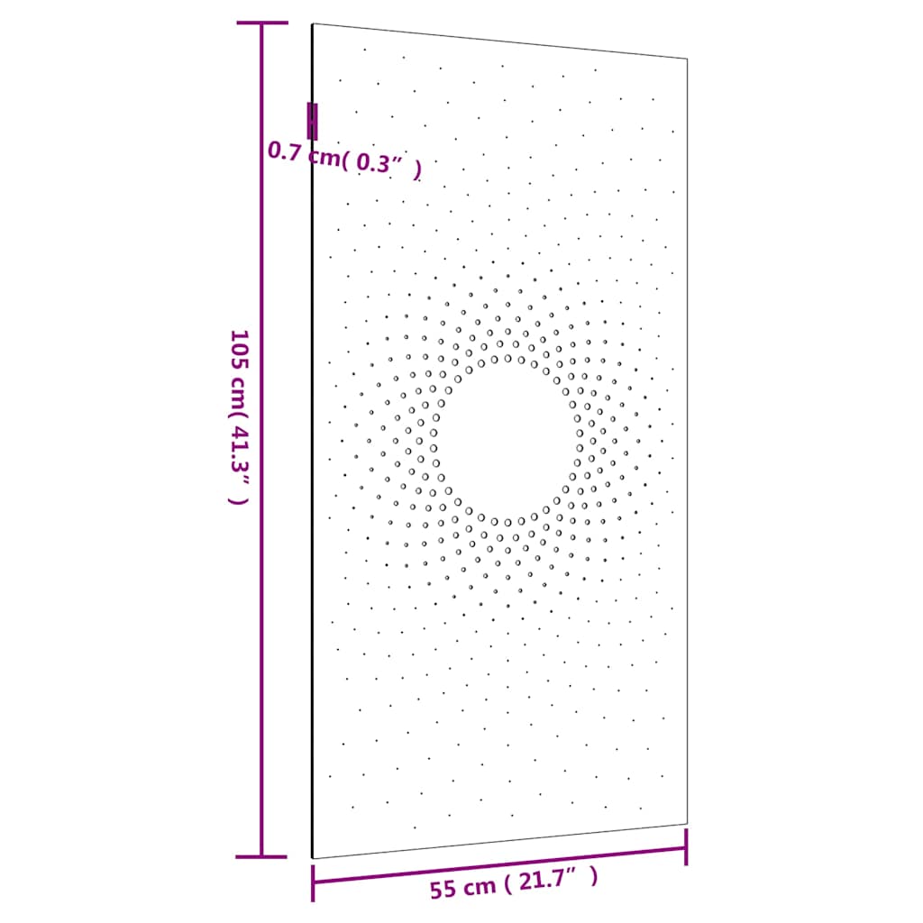 Wanddecoratie Tuin Zonontwerp 105X55 Cm Cortenstaal