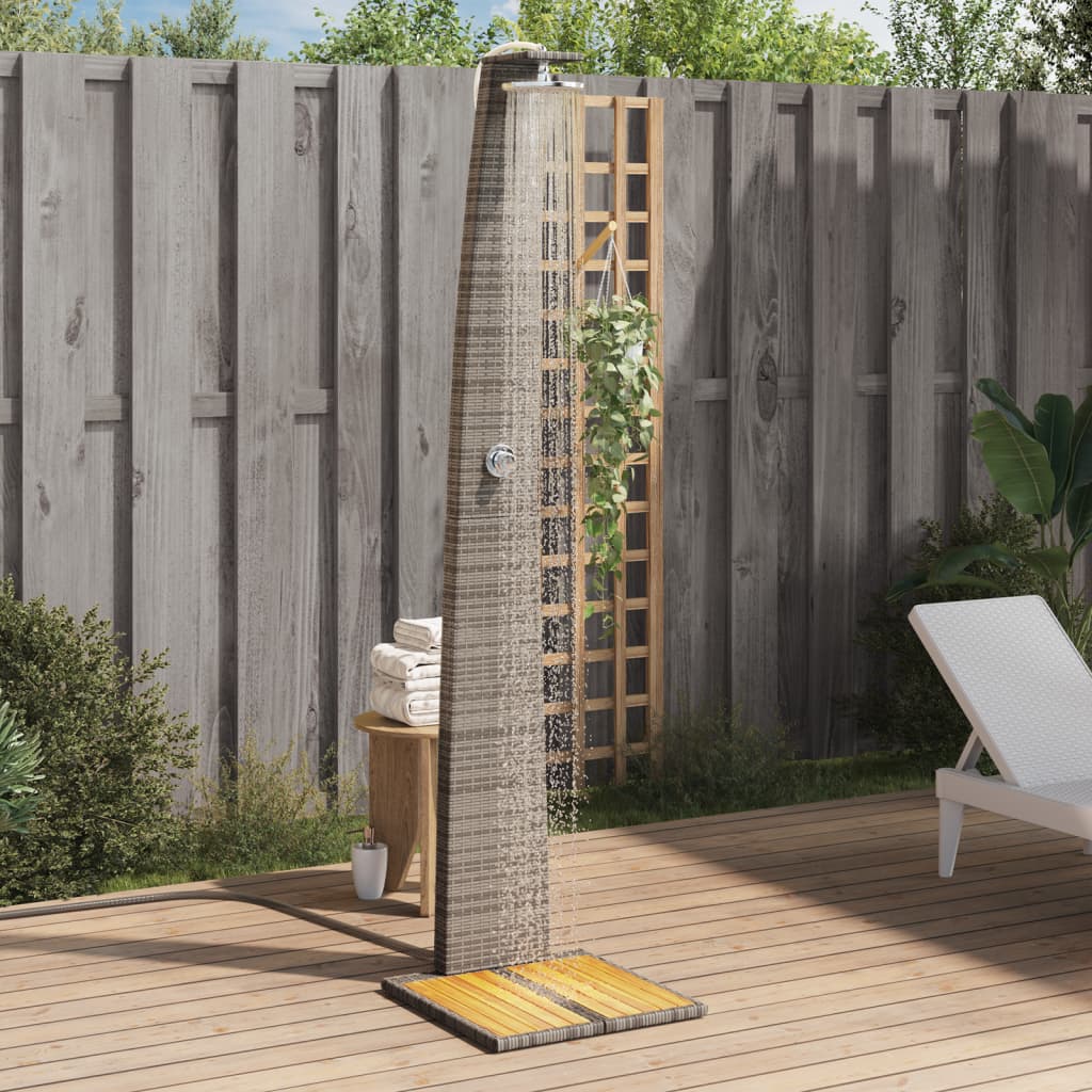 Buitendouche 55X60X224 Cm Poly Rattan En Acaciahout
