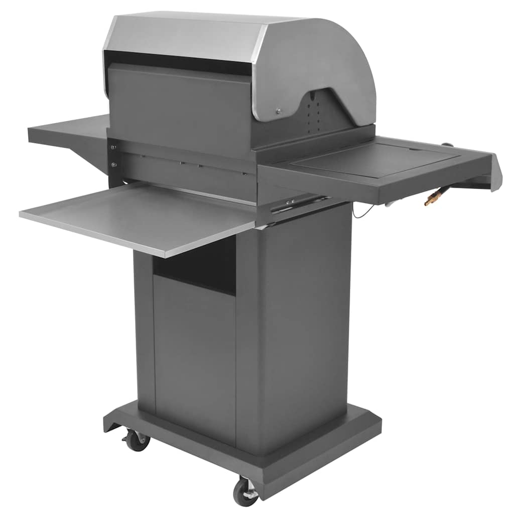 Gas Grill Met Branders Met Wiel Zilver Staal Met Metaal Slang