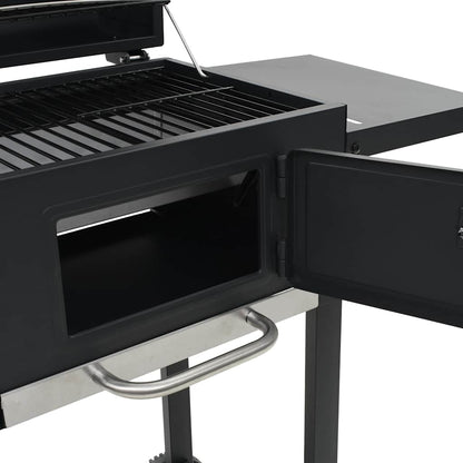 Houtskoolbarbecue Met Onderplank Zwart