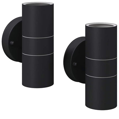 Led-Wandlamp Buiten Op-/Neerwaarts Rvs 2 St