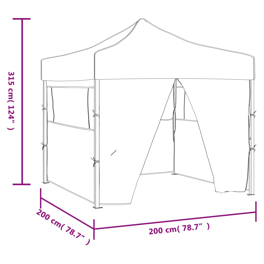 Partytent Inklapbaar 2X2 M Staal Blauw