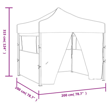 Partytent Inklapbaar 2X2 M Staal Blauw