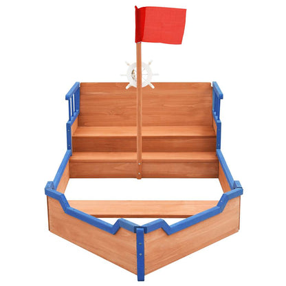 Zandbak Piratenschip 190X94,5X101 Cm Vurenhout Zwart