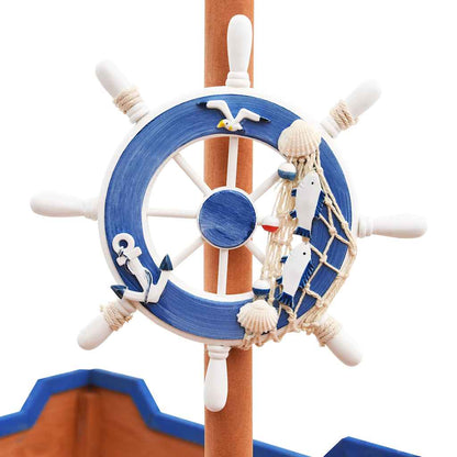 Zandbak Piratenschip 190X94,5X101 Cm Vurenhout Zwart
