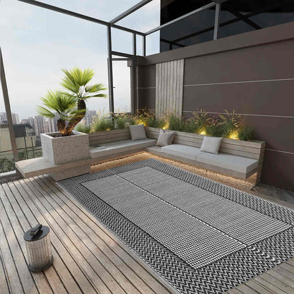 Buitenkleed Arakil Ø120 Cm Pp Zwart En Grijs
