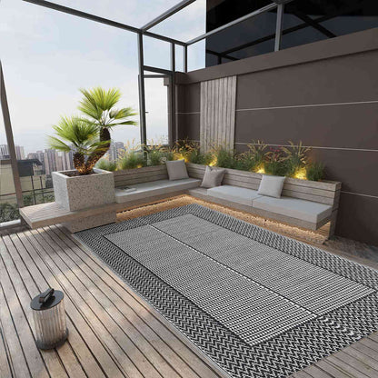Buitenkleed Arakil Ø120 Cm Pp Zwart En Grijs