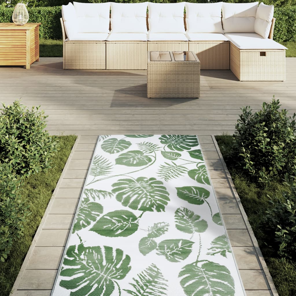 Buitenkleed Arakil 80X250 Cm Polypropeen Groen Groen Bladpatroon