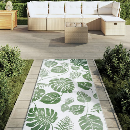 Buitenkleed Arakil 80X250 Cm Polypropeen Groen Groen Bladpatroon
