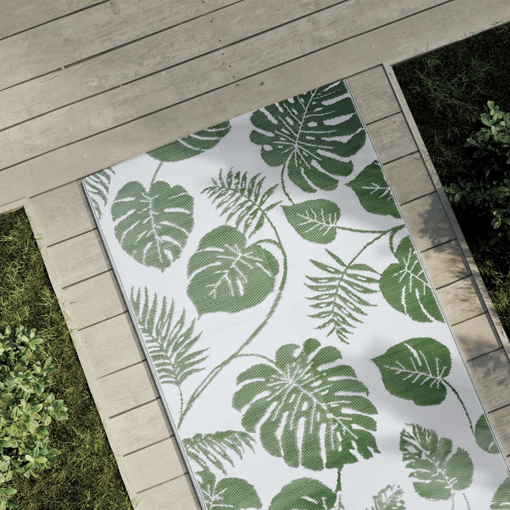 Buitenkleed Arakil 80X250 Cm Polypropeen Groen Groen Bladpatroon