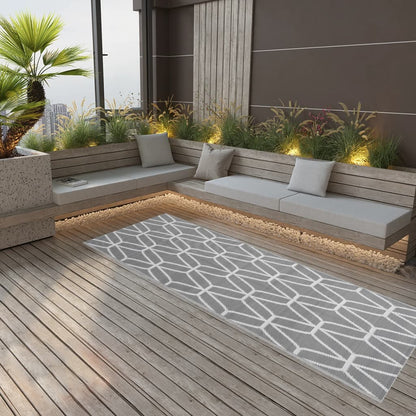 Buitenkleed Arakil Ø120 Cm Polypropeen Grijs En Wit