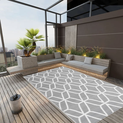 Buitenkleed Arakil Ø120 Cm Polypropeen Grijs En Wit