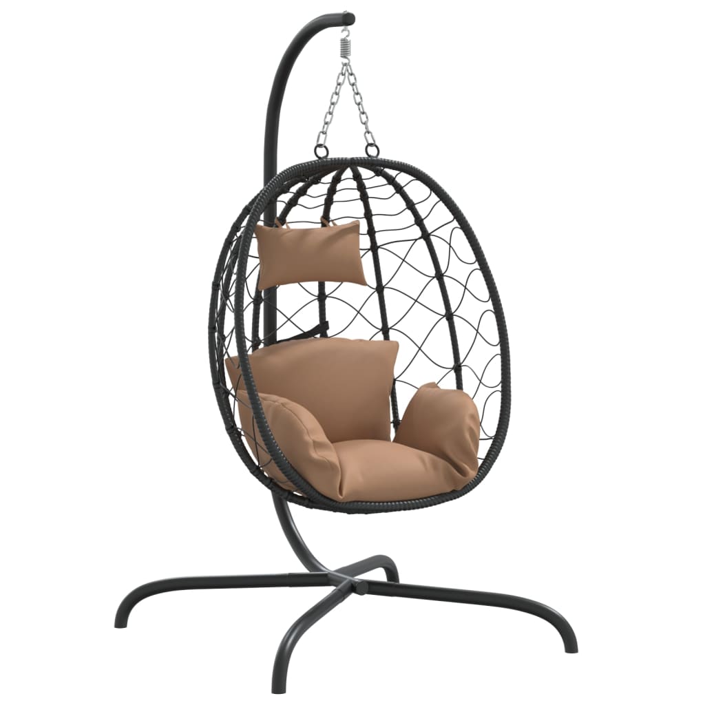 Hangende Eivormige Stoel Met Kussen Poly Rattan & Staal