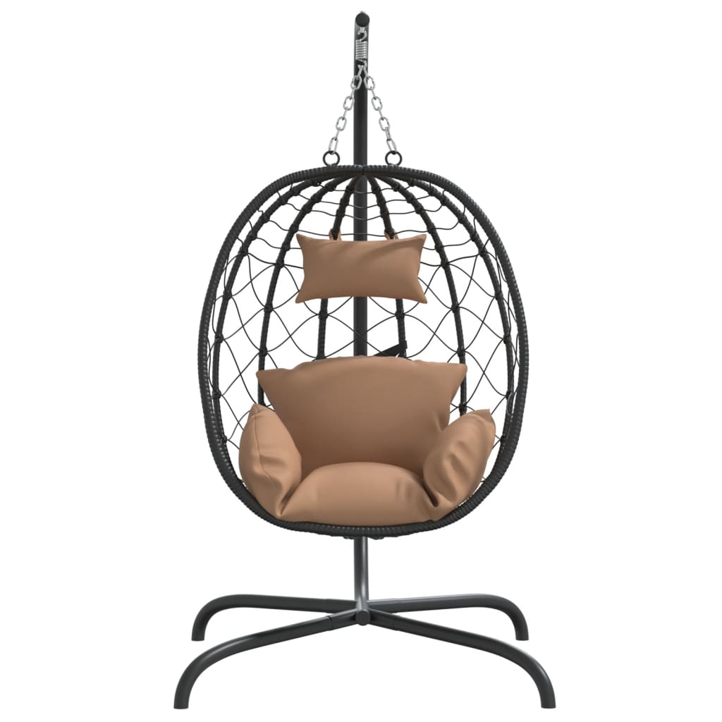 Hangende Eivormige Stoel Met Kussen Poly Rattan & Staal