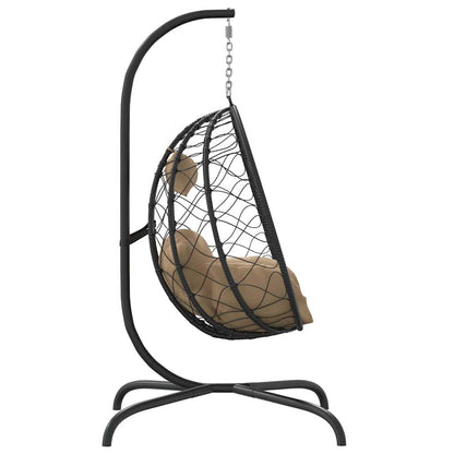 Hangende Eivormige Stoel Met Kussen Poly Rattan & Staal