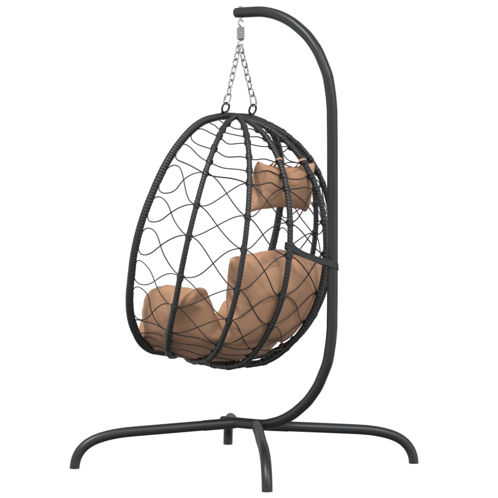 Hangende Eivormige Stoel Met Kussen Poly Rattan & Staal