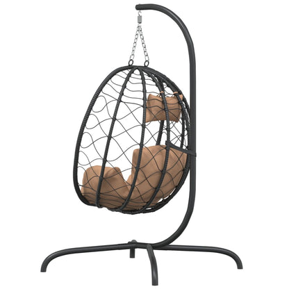 Hangende Eivormige Stoel Met Kussen Poly Rattan & Staal