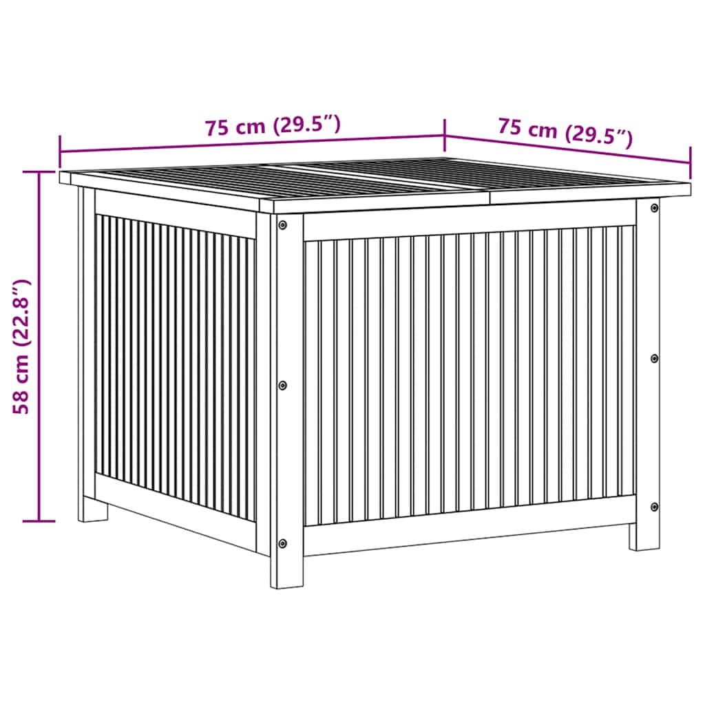 Tuinbox 75X75X58 Cm Massief Acaciahout Donkergroen