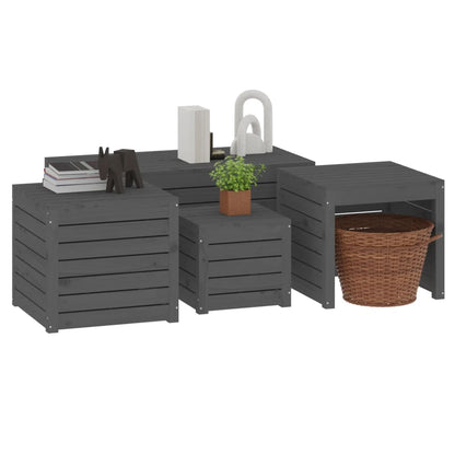 4-Delige Tuinboxset Massief Grenenhout