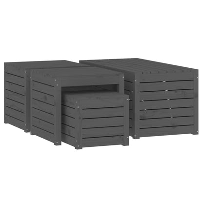 4-Delige Tuinboxset Massief Grenenhout