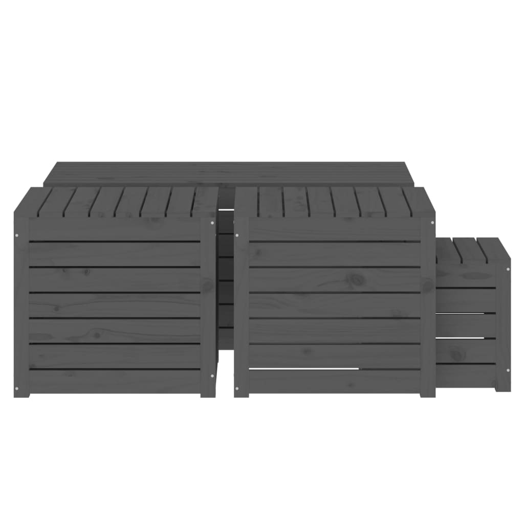 4-Delige Tuinboxset Massief Grenenhout