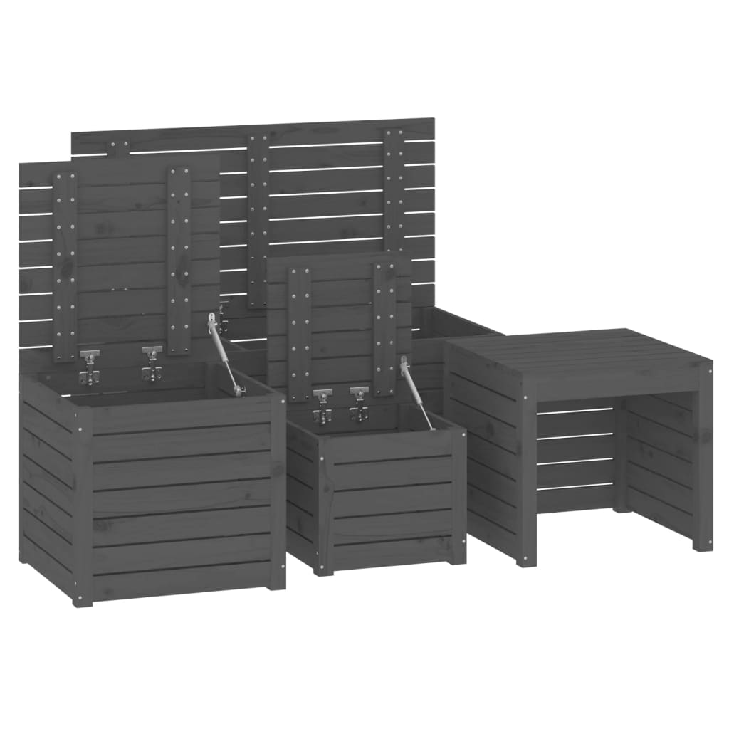 4-Delige Tuinboxset Massief Grenenhout