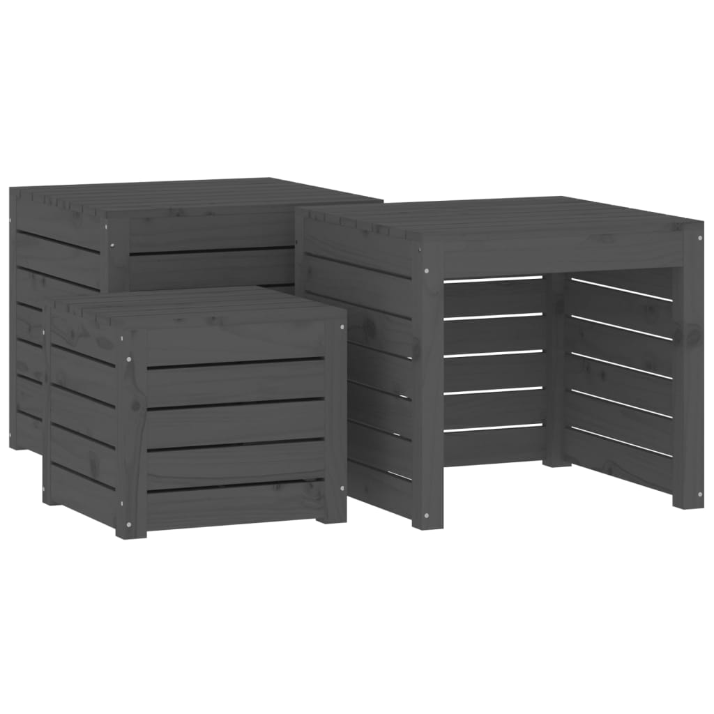 4-Delige Tuinboxset Massief Grenenhout