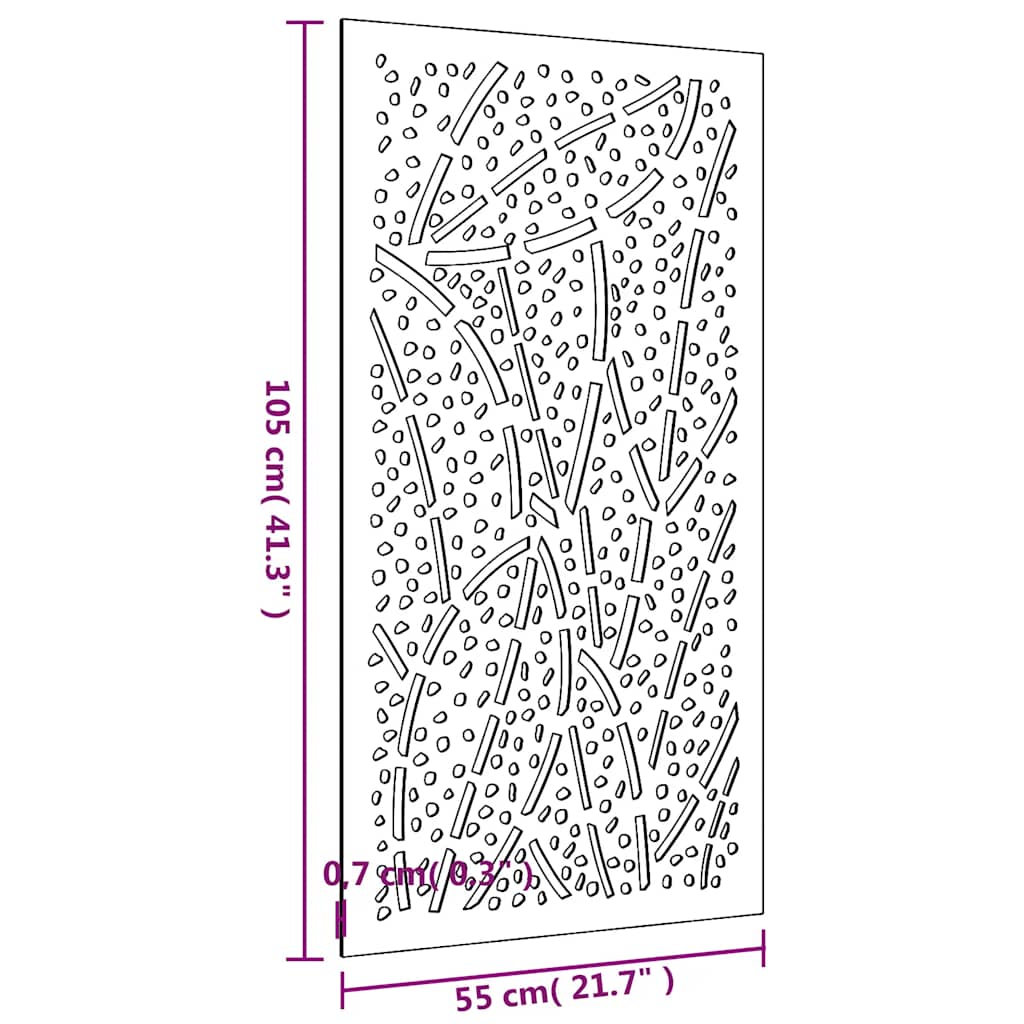 Wanddecoratie Tuin Bladontwerp 105X55 Cm Cortenstaal