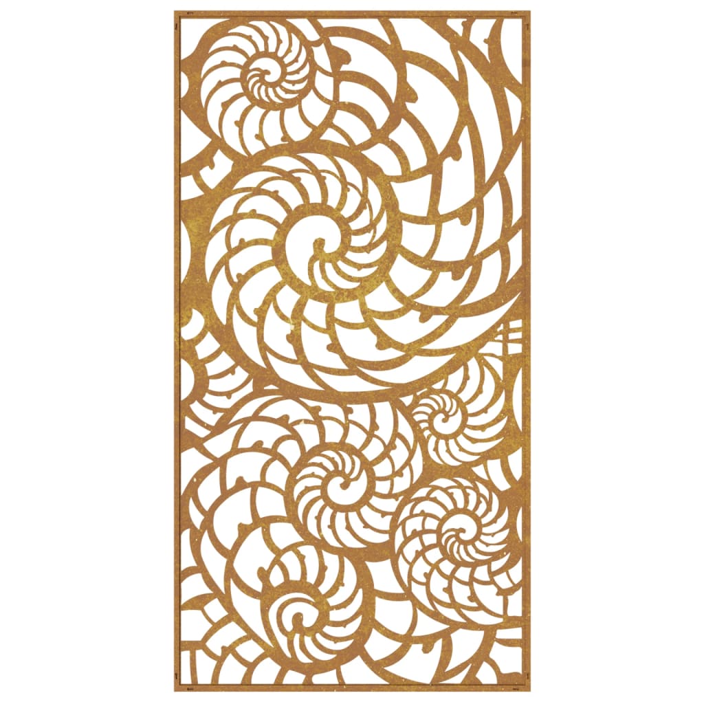 Wanddecoratie Tuin Schelpenontwerp 105X55 Cm Cortenstaal