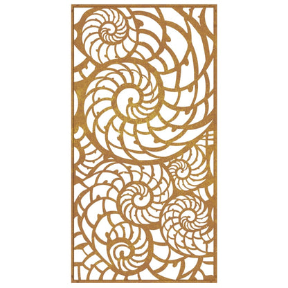 Wanddecoratie Tuin Schelpenontwerp 105X55 Cm Cortenstaal