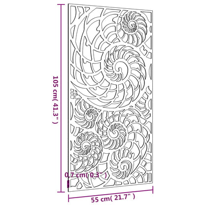 Wanddecoratie Tuin Schelpenontwerp 105X55 Cm Cortenstaal