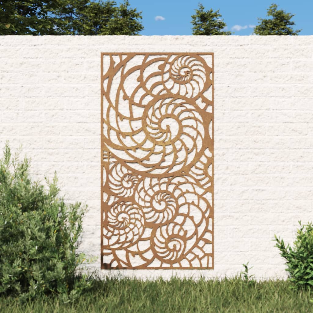 Wanddecoratie Tuin Schelpenontwerp 105X55 Cm Cortenstaal