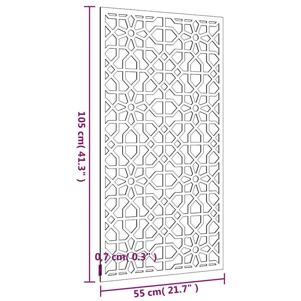 Wanddecoratie Tuin Moors Ontwerp 105X55 Cm Cortenstaal