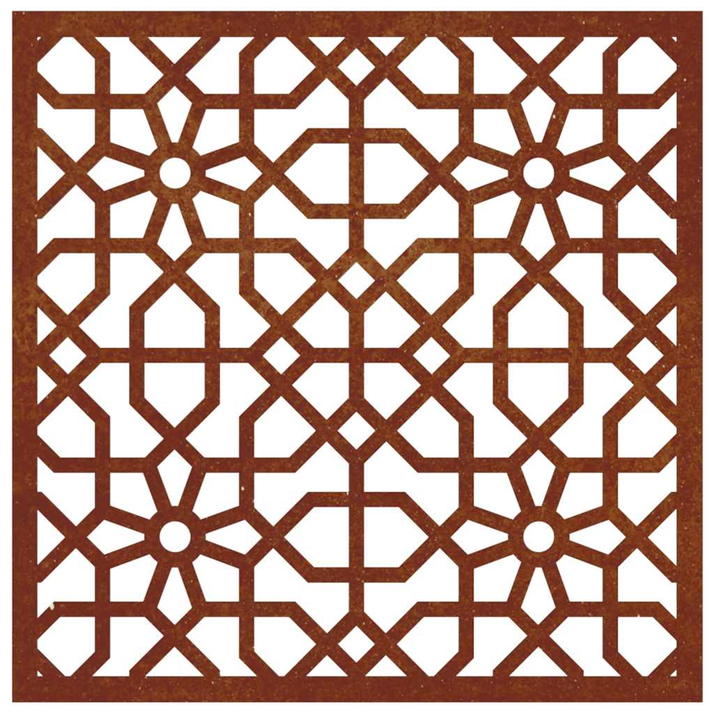 Wanddecoratie Tuin Moors Ontwerp 55X55 Cm Cortenstaal