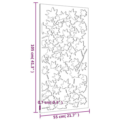 Wanddecoratie Tuin Esdoornbladontwerp 105X55 Cm Cortenstaal