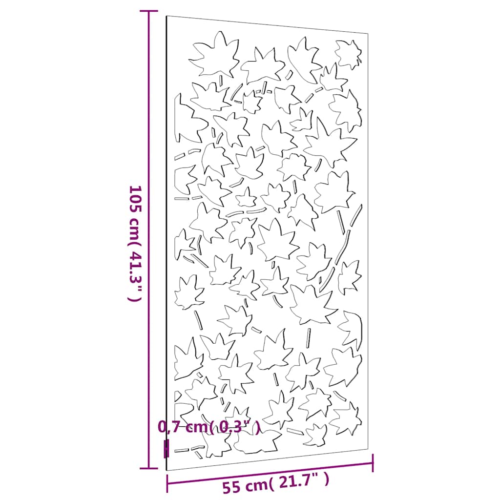 Wanddecoratie Tuin Esdoornbladontwerp 105X55 Cm Cortenstaal