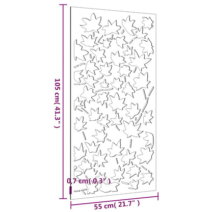 Wanddecoratie Tuin Esdoornbladontwerp 105X55 Cm Cortenstaal