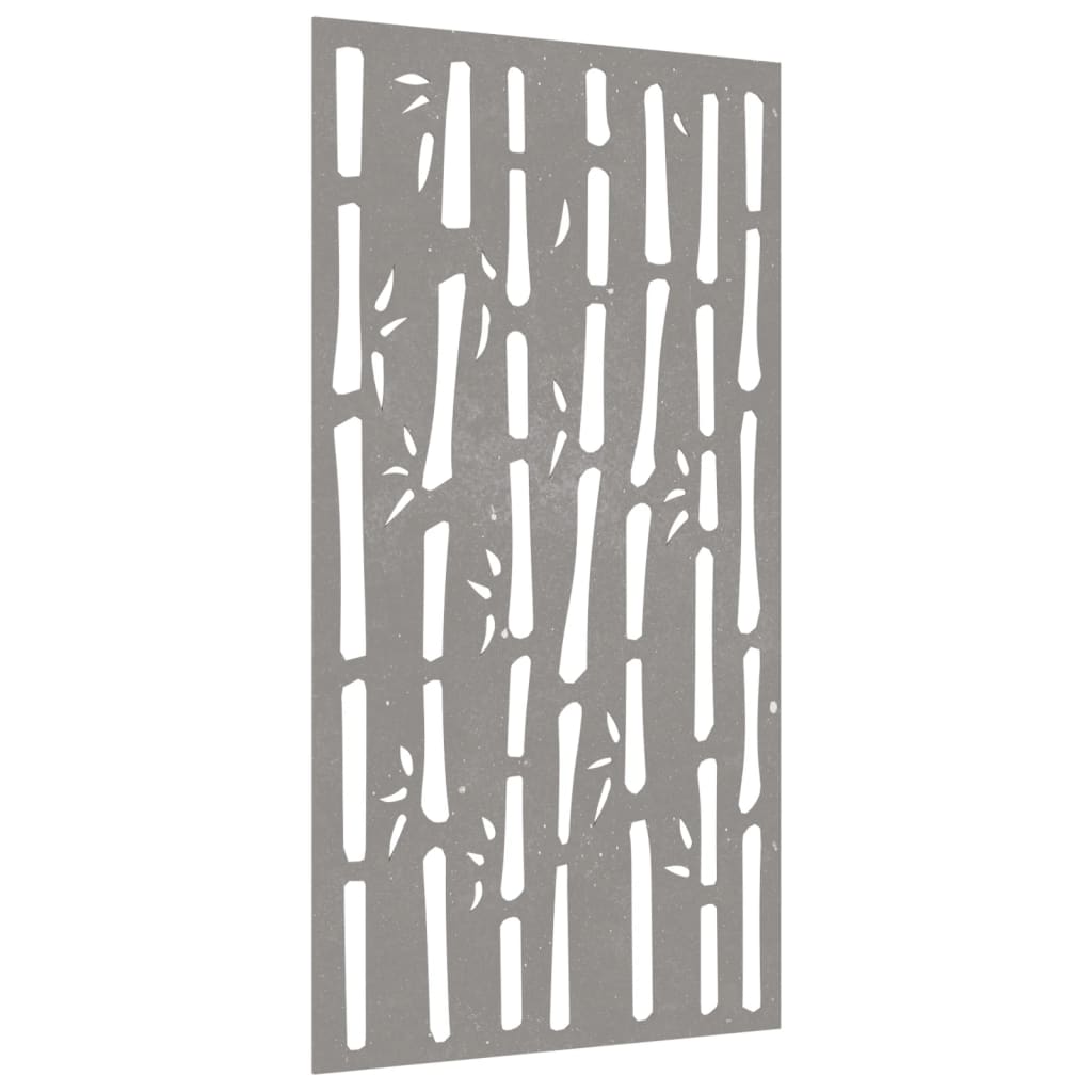 Wanddecoratie Tuin Bamboe-Ontwerp 105X55 Cm Cortenstaal