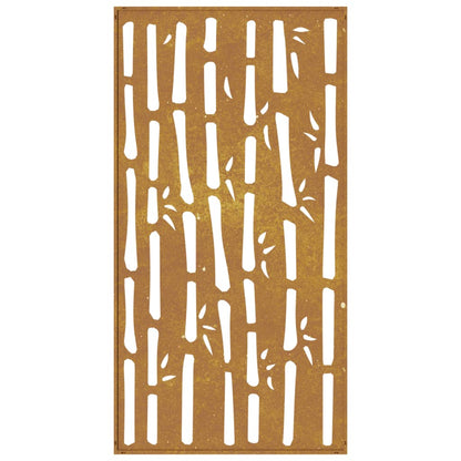 Wanddecoratie Tuin Bamboe-Ontwerp 105X55 Cm Cortenstaal