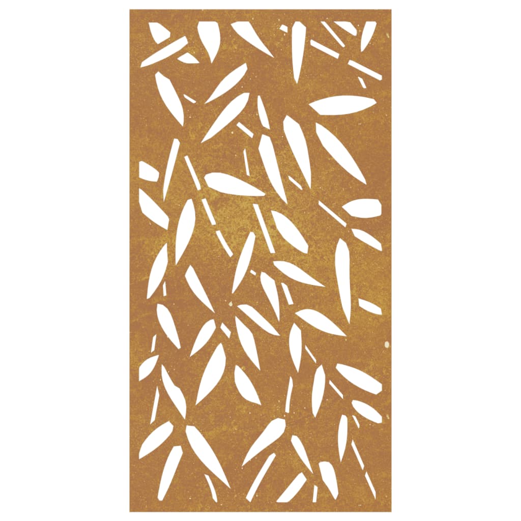 Wanddecoratie Tuin Bamboebladontwerp 105X55 Cm Cortenstaal