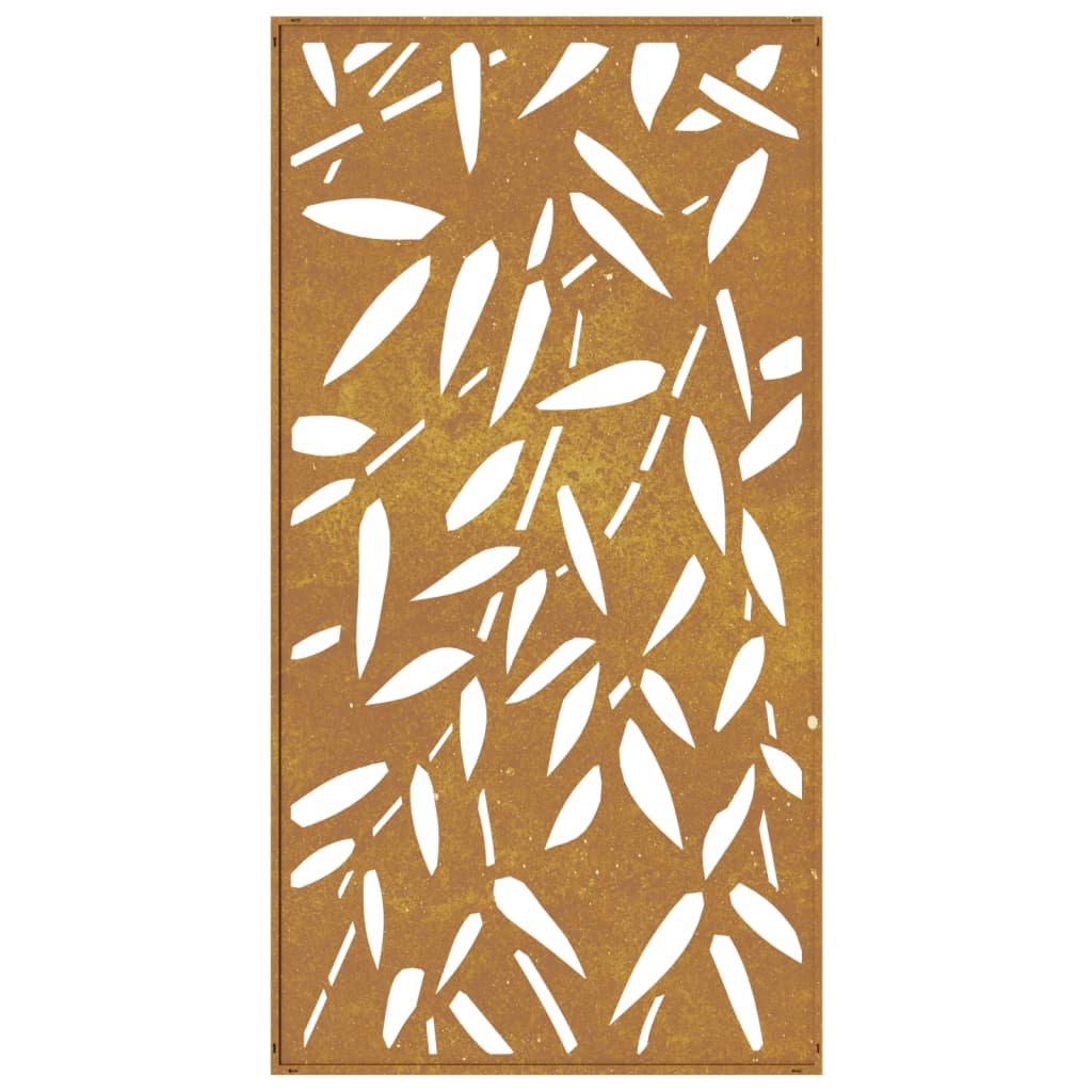 Wanddecoratie Tuin Bamboebladontwerp 105X55 Cm Cortenstaal