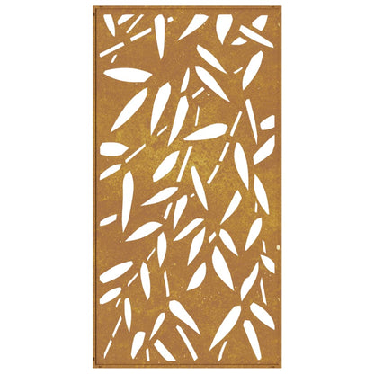 Wanddecoratie Tuin Bamboebladontwerp 105X55 Cm Cortenstaal