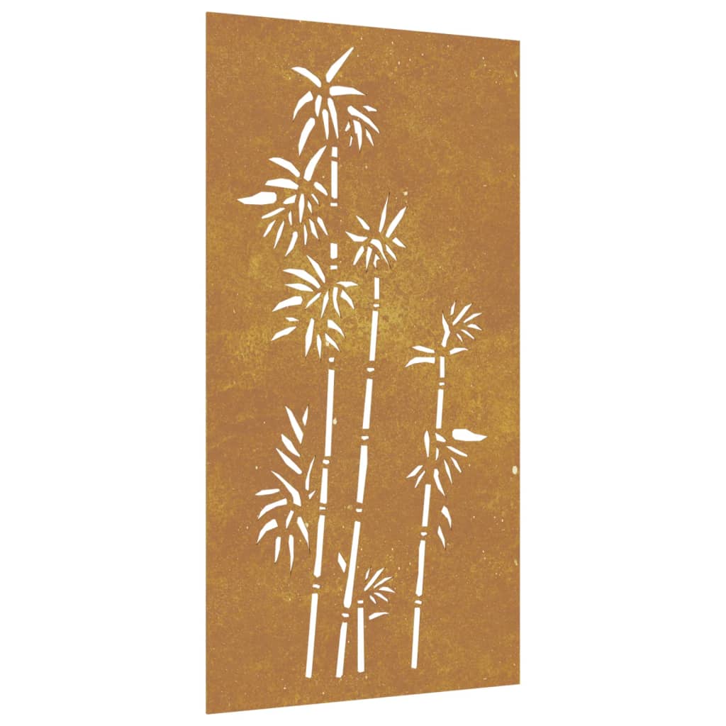 Wanddecoratie Tuin Bamboe-Ontwerp 105X55 Cm Cortenstaal