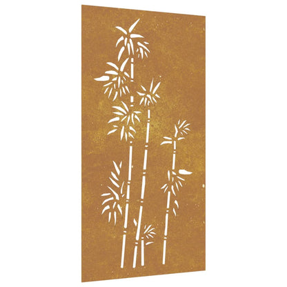 Wanddecoratie Tuin Bamboe-Ontwerp 105X55 Cm Cortenstaal