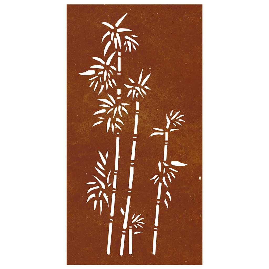 Wanddecoratie Tuin Bamboe-Ontwerp 105X55 Cm Cortenstaal