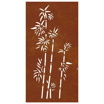 Wanddecoratie Tuin Bamboe-Ontwerp 105X55 Cm Cortenstaal
