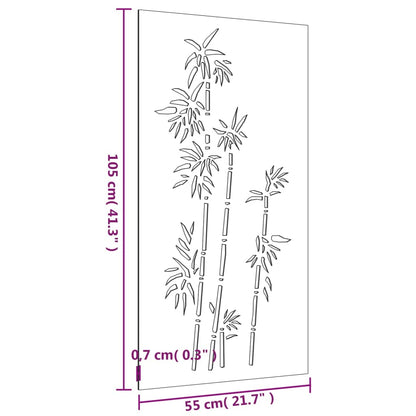 Wanddecoratie Tuin Bamboe-Ontwerp 105X55 Cm Cortenstaal