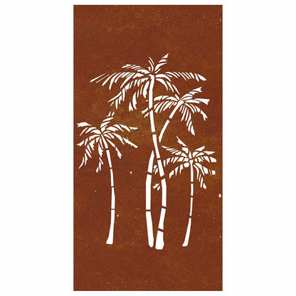 Wanddecoratie Tuin Palmboomontwerp 105X55 Cm Cortenstaal