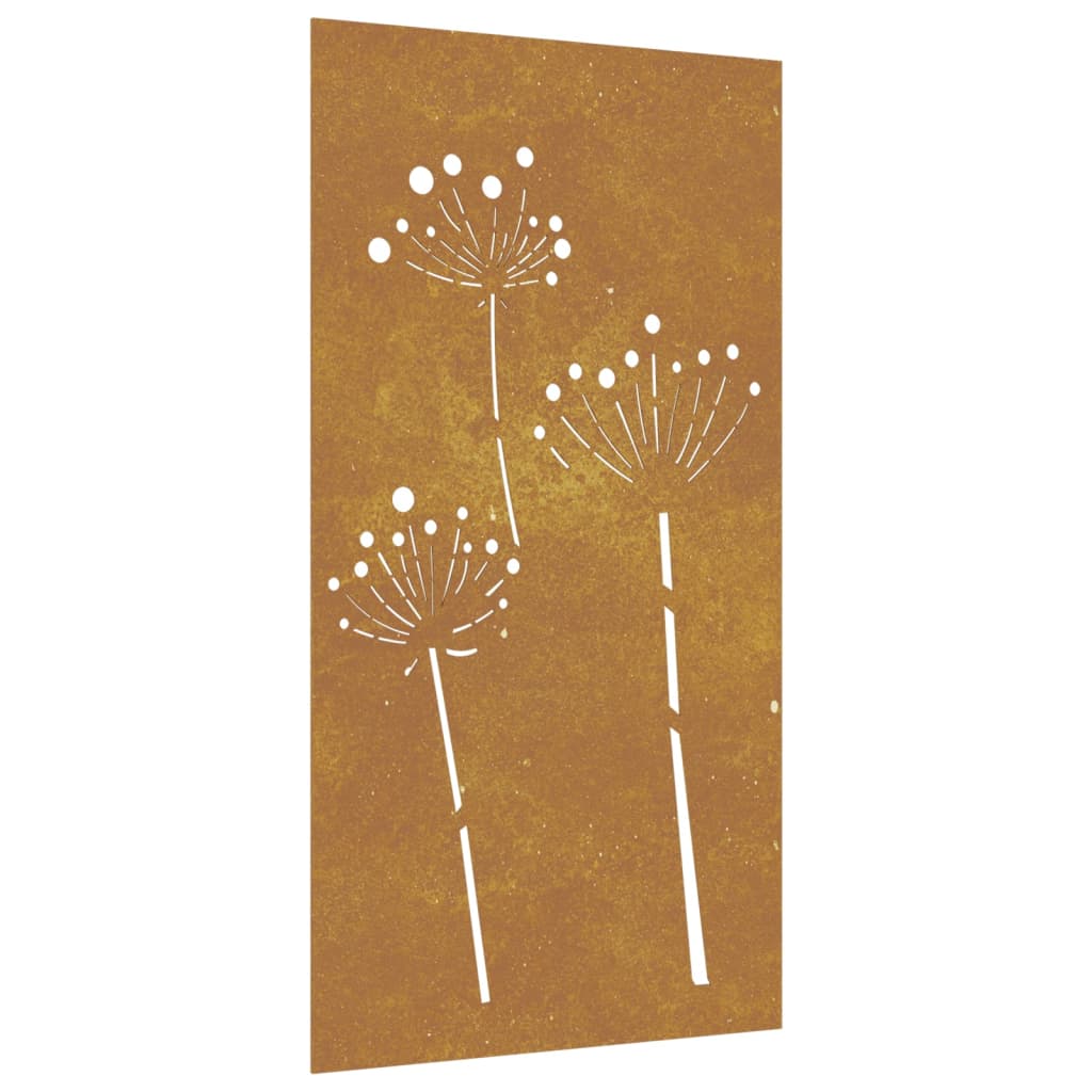 Wanddecoratie Tuin Bloemenontwerp 105X55 Cm Cortenstaal