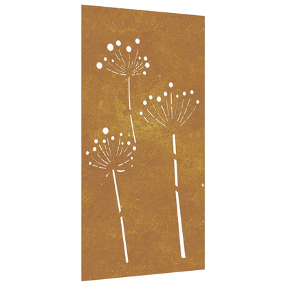 Wanddecoratie Tuin Bloemenontwerp 105X55 Cm Cortenstaal